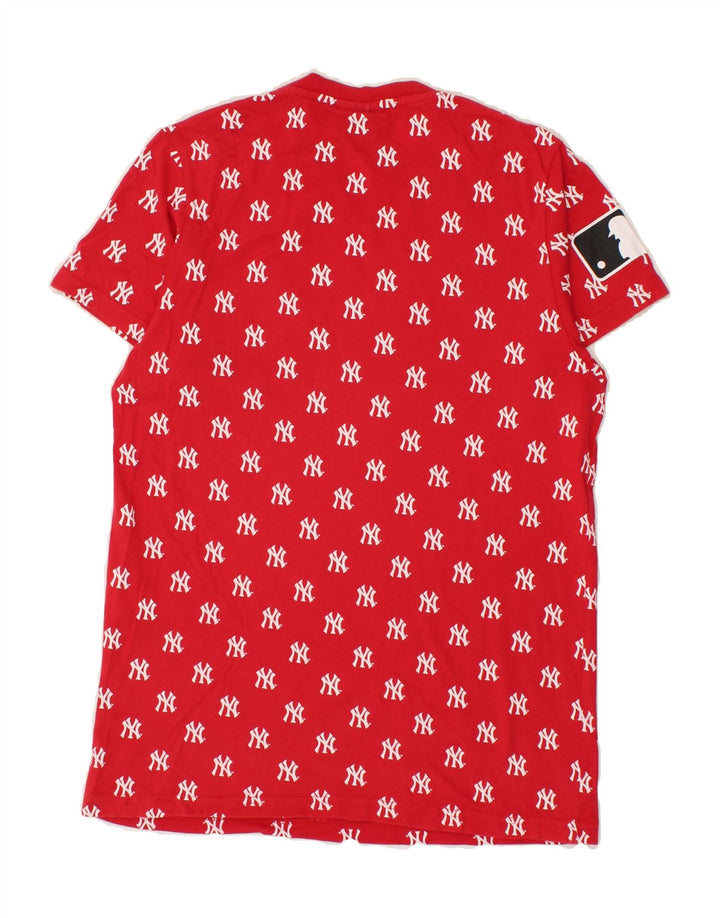 MAJESTIC Mens Abstract Pattern T-Shirt Top Small Red Cotton Vintage Majestic and Second-Hand Majestic from Messina Hembry 