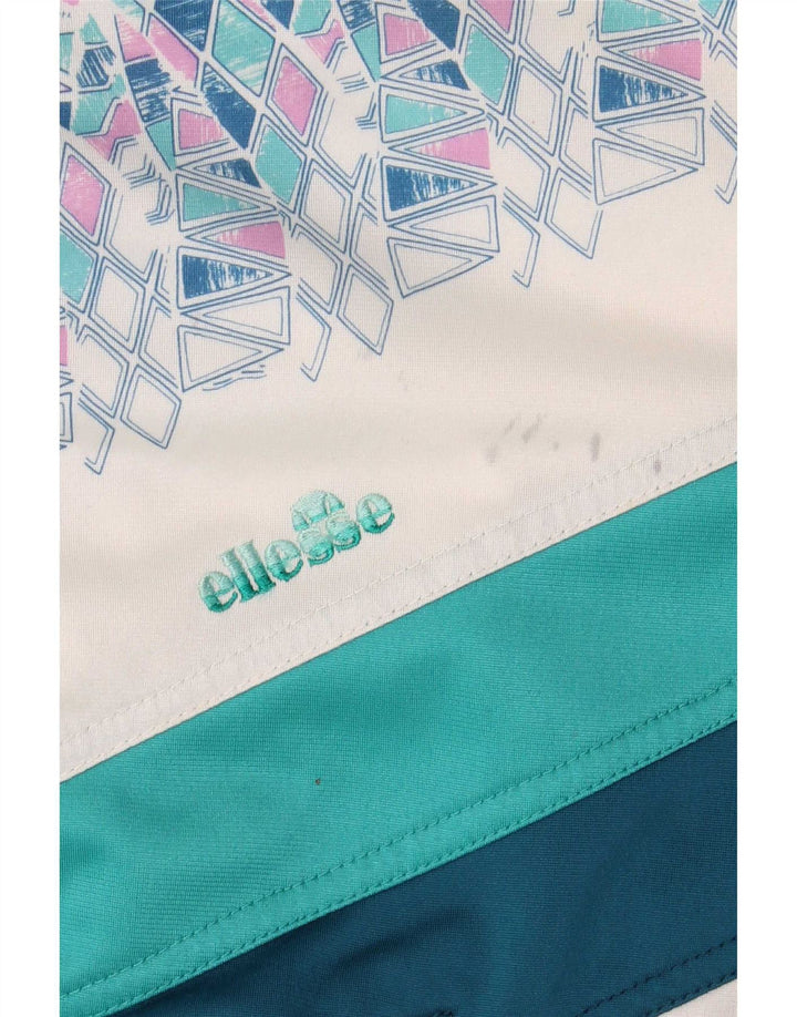 Ellesse Mens Graphic Tracksuit Top Jacket XS Green Geometric Retro