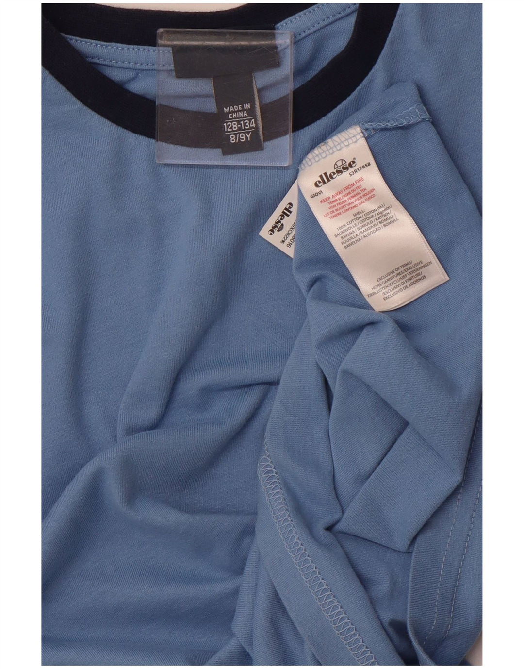 ELLESSE Boys Graphic T-Shirt Top 8-9 Years Blue Cotton