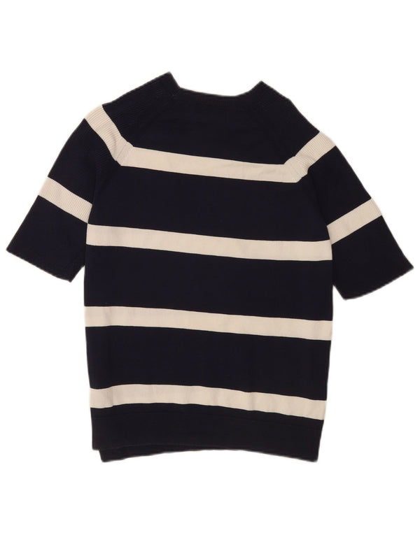 Marks & Spencer Womens Boat Neck Jumper Sweater UK 12 Medium Black Striped