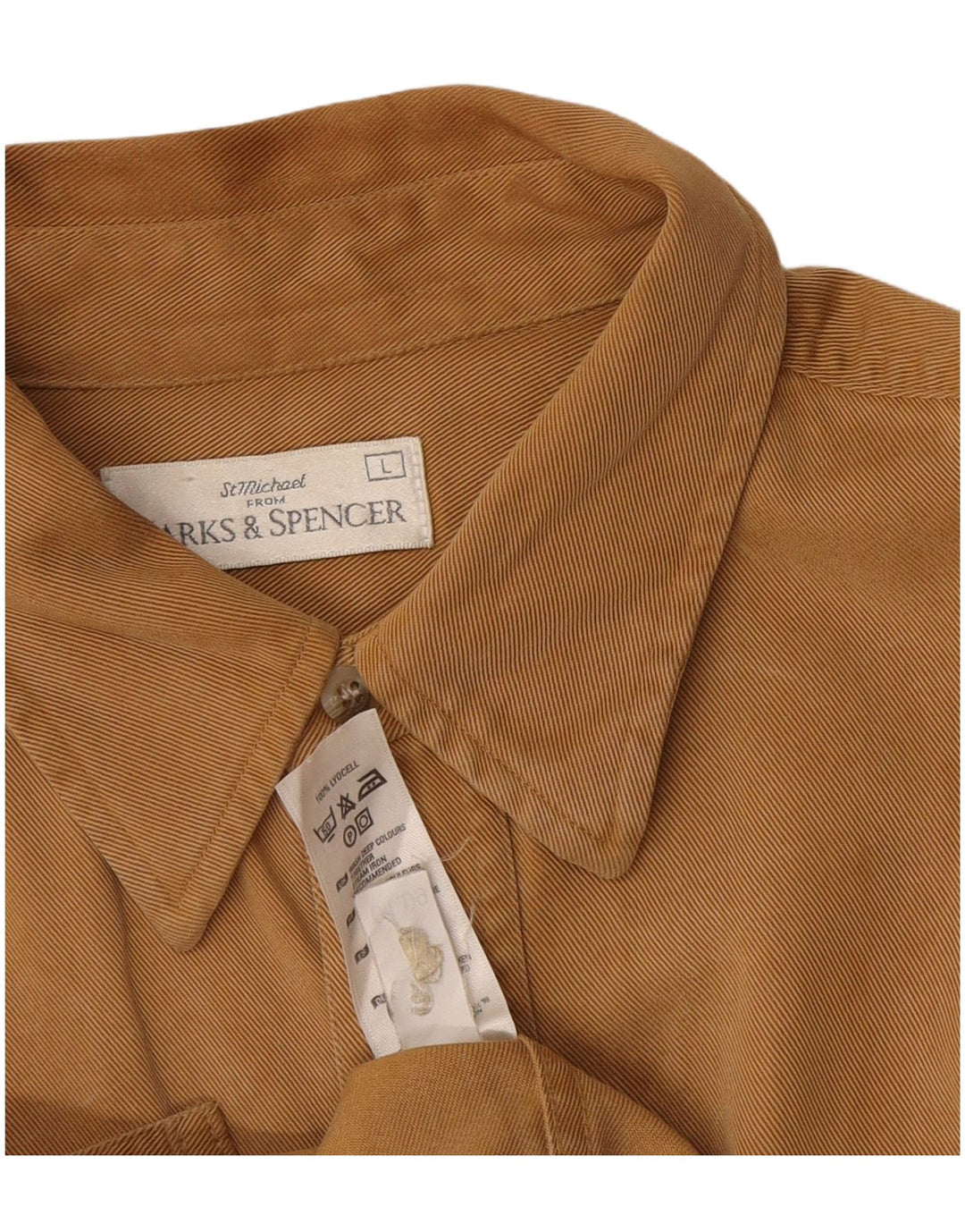 Marks & Spencer Herreskjorte Stor Beige Lyocell