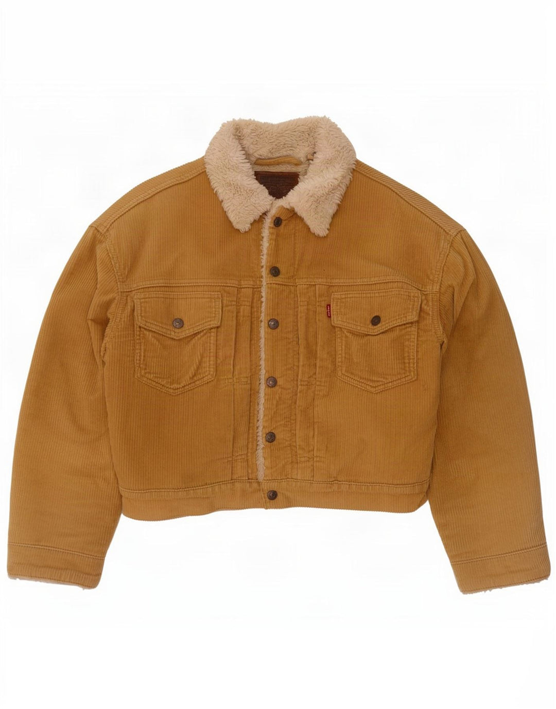 Giacca da donna in velluto a coste Sherpa oversize corta Levi's UK 10 Small Beige