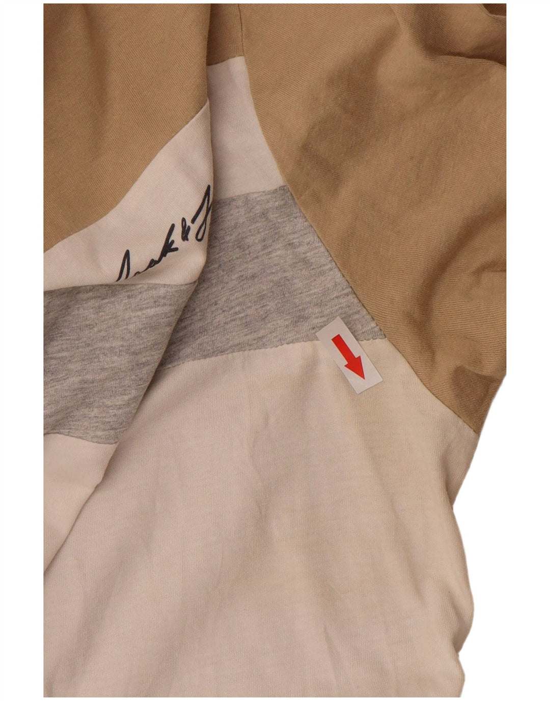JACK & JONES Mens T-Shirt Top Medium White Colourblock Cotton