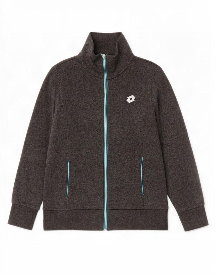 Lotto Damen-Trainingsanzug-Top-Jacke, UK-Größe 44, Größe L, graue Baumwolle
