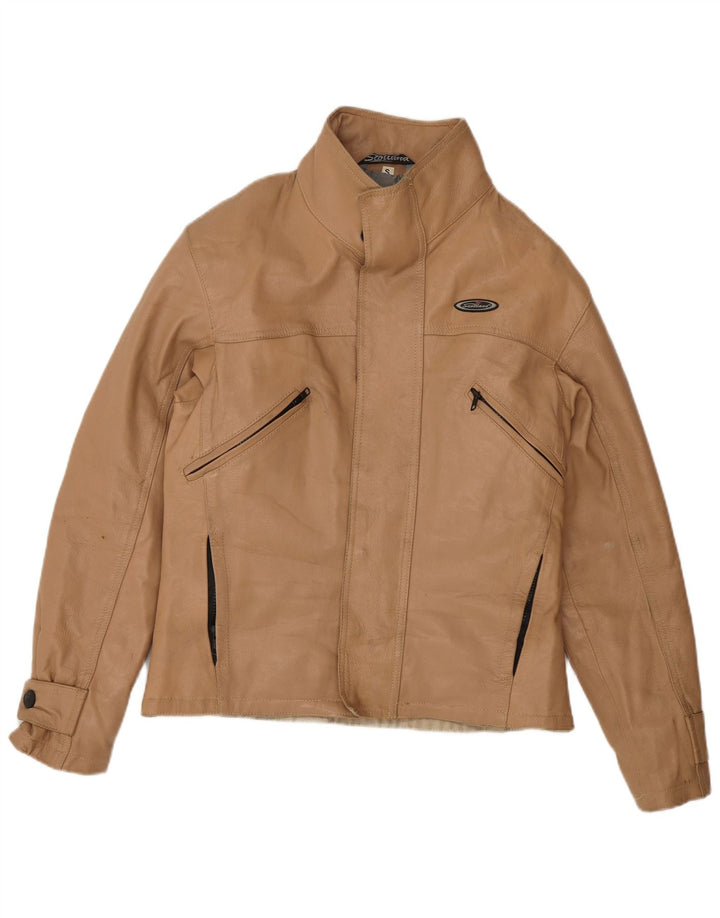 Vintage Mens Leather Jacket Small Brown
