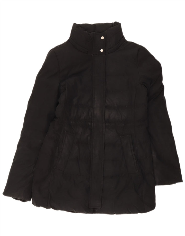 Zara Womens Padded Jacket UK 10 Small Black Cotton