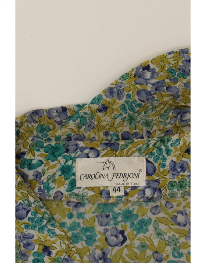 CAROLINA PEDRJONI Womens Blouse Top IT 44 Medium Multicoloured Floral Vintage Carolina Pedrjoni and Second-Hand Carolina Pedrjoni from Messina Hembry 