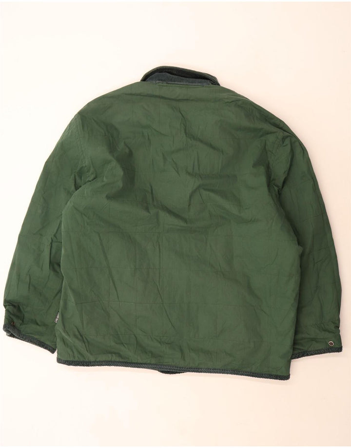 Jachetă reversibilă vintage pentru bărbați UK 44 2XL Green Check