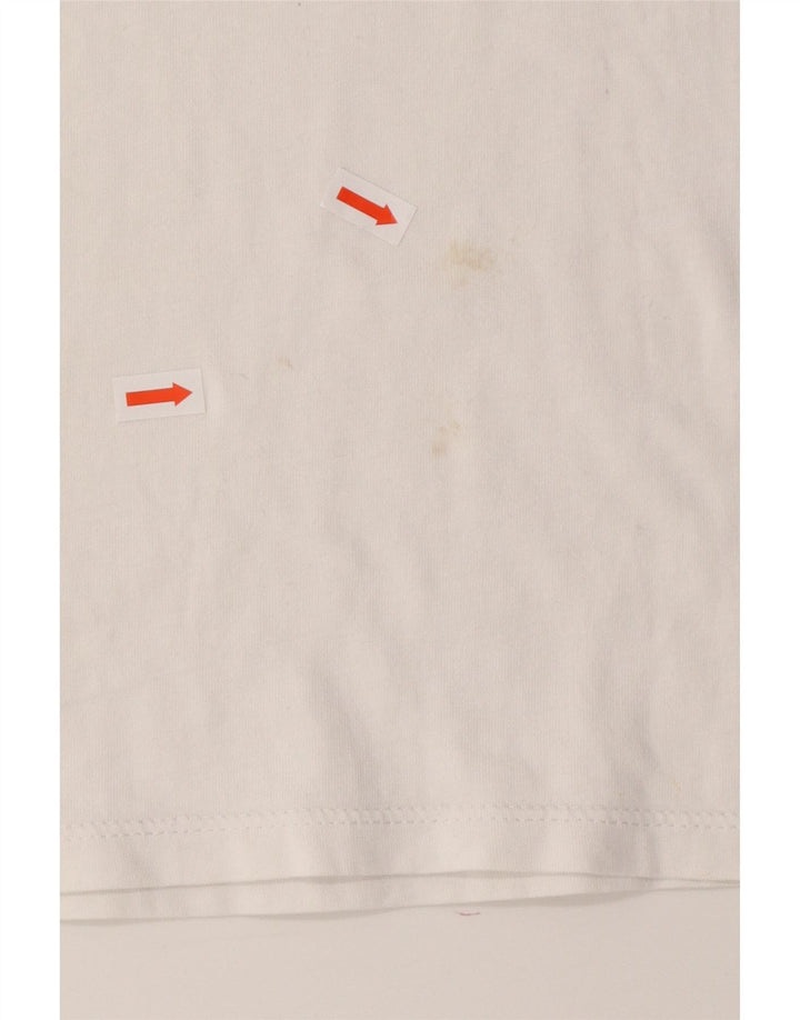 LEVI'S Womens Graphic T-Shirt Top UK 14 Medium White Cotton Vintage Levi's and Second-Hand Levi's from Messina Hembry 