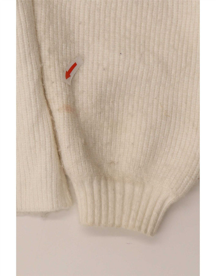 Zara Womens Cardigan Sweater UK 12 Medium White Viscose