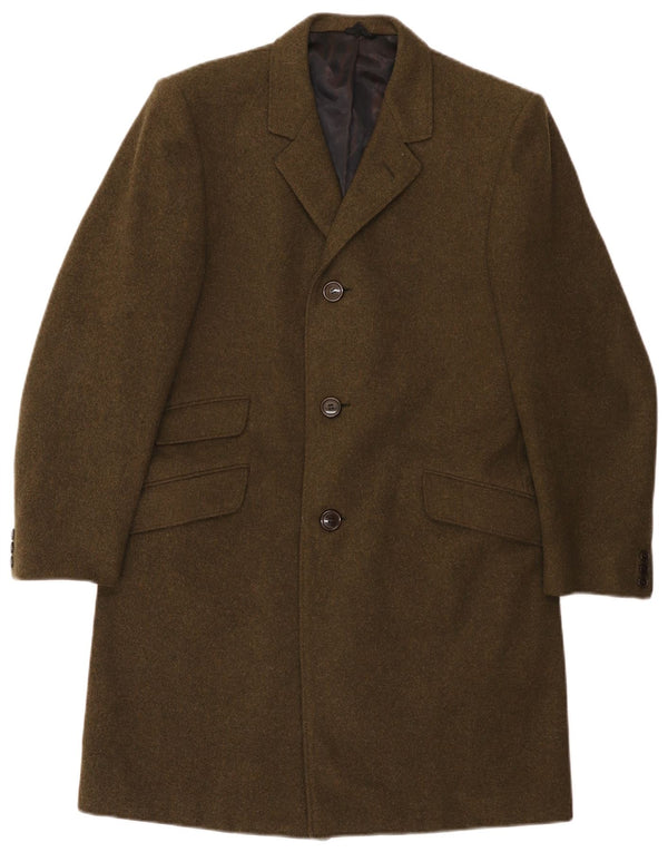 Vintage Mens Overcoat IT 46 Small Khaki