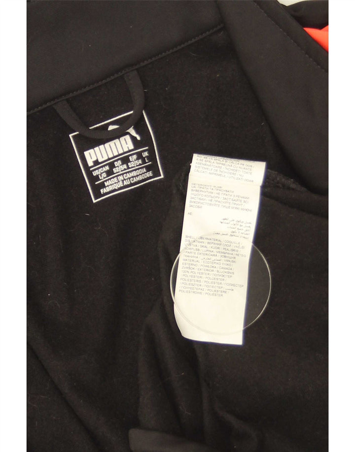 Puma Veste de survêtement pour homme Large Noir Colorblock Polyester
