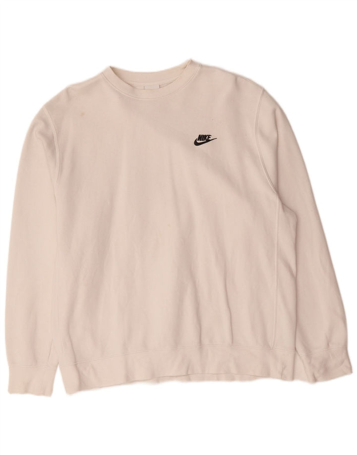 Nike Herren-Sweatshirt-Pullover, groß, weiße Baumwolle