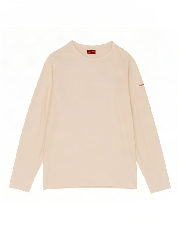 Guess Męski top slim fit z długim rękawem XL, biały, bawełniany