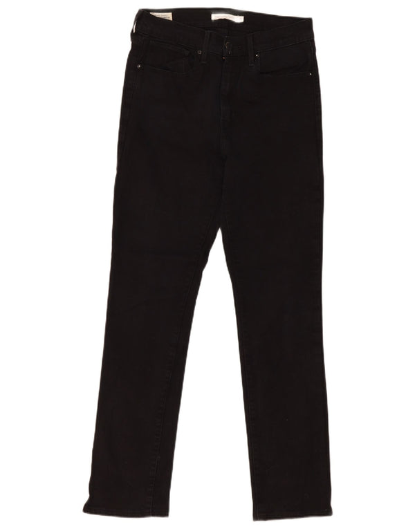 Levi's Womens 724 High Rise Straight Jeans W30 L29 Black Cotton