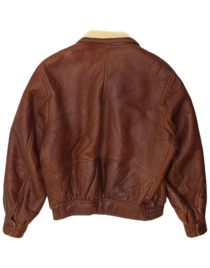 Jaqueta masculina vintage Shearling IT 48 marrom médio