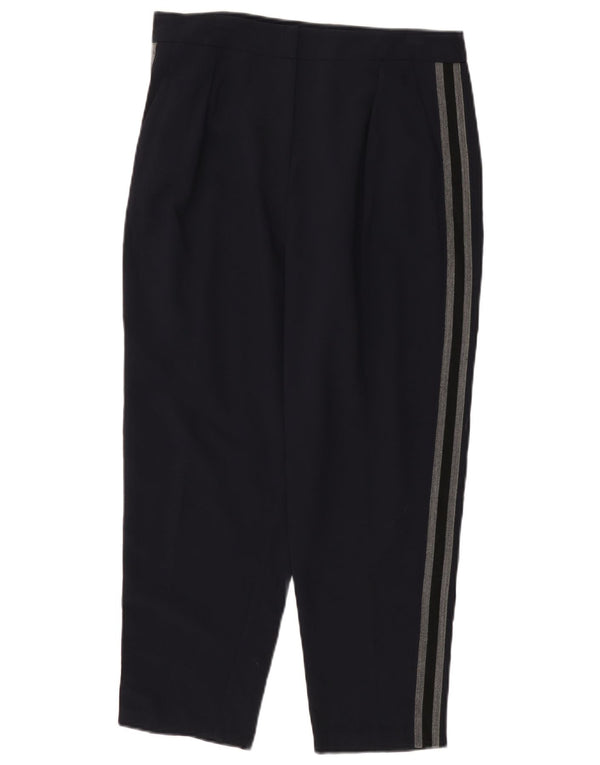 Pantaloni corti a vita alta da donna Topshop UK 12 medi W32 L23 blu navy
