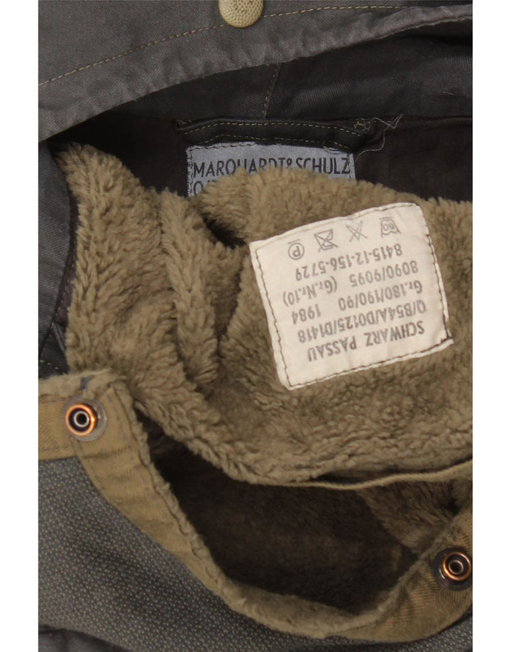 Vintage Mens Hooded Parka Jacket UK 38 Medium Grey