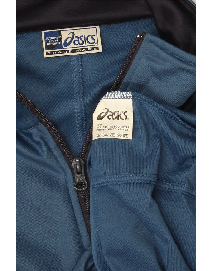 Asics Mens Tracksuit Top Jacket Large Blue Polyester