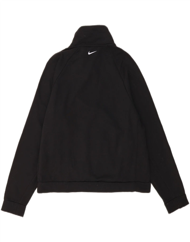 NIKE Womens Oversized Zip Neck Sweatshirt Jumper UK 10 Small Black Vintage Nike and Second-Hand Nike from Messina Hembry 