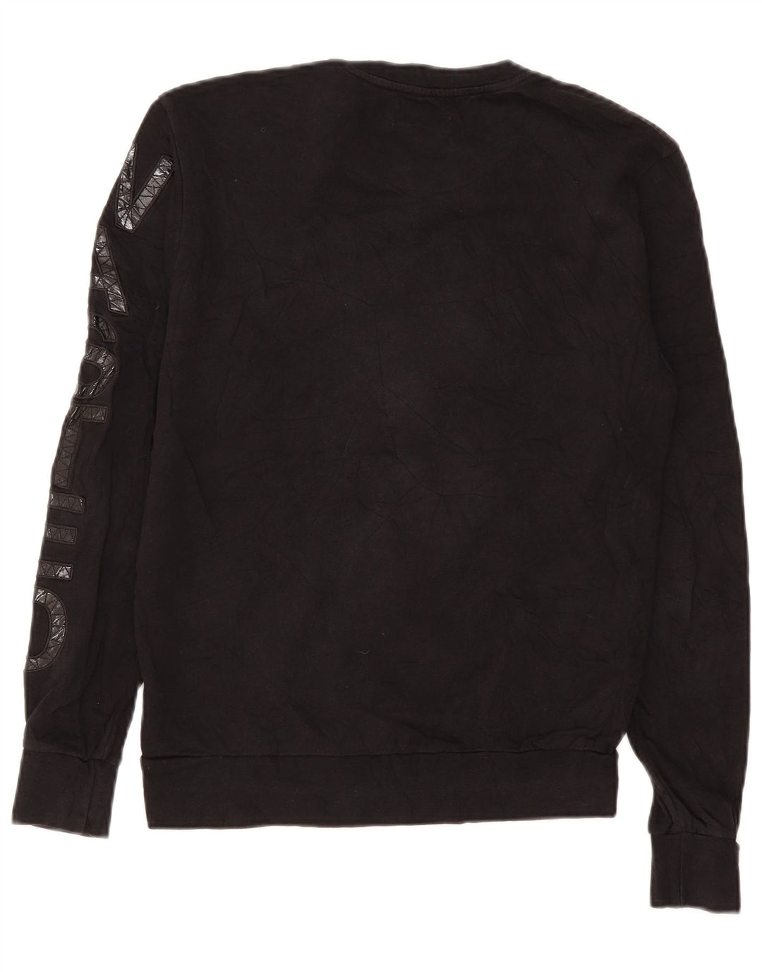 Zara Mens Graphic Sweatshirt Jumper Medium Black Polyester