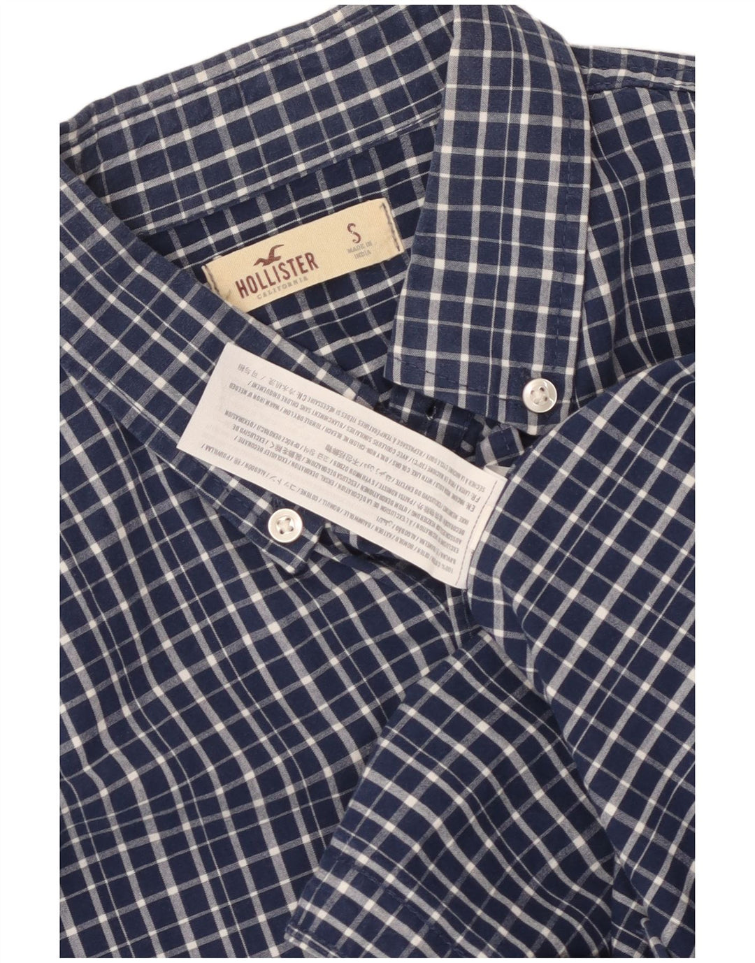 Hollister Mens Shirt Small Blue Check Cotton