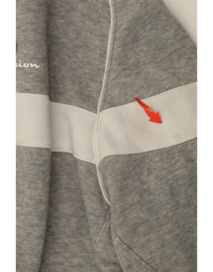 CHAMPION Mens Zip Hoodie Sweater Medium Grey Colourblock Cotton