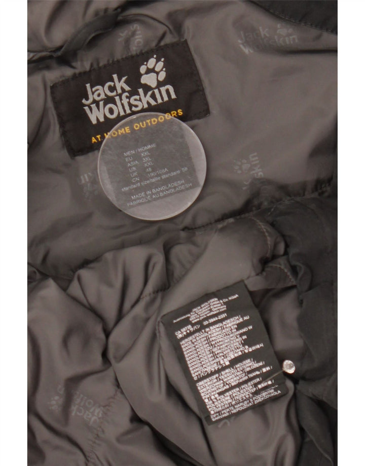Jack Wolfskin Mens Hooded Windbreaker Jacket UK 48 2XL Black Polyester