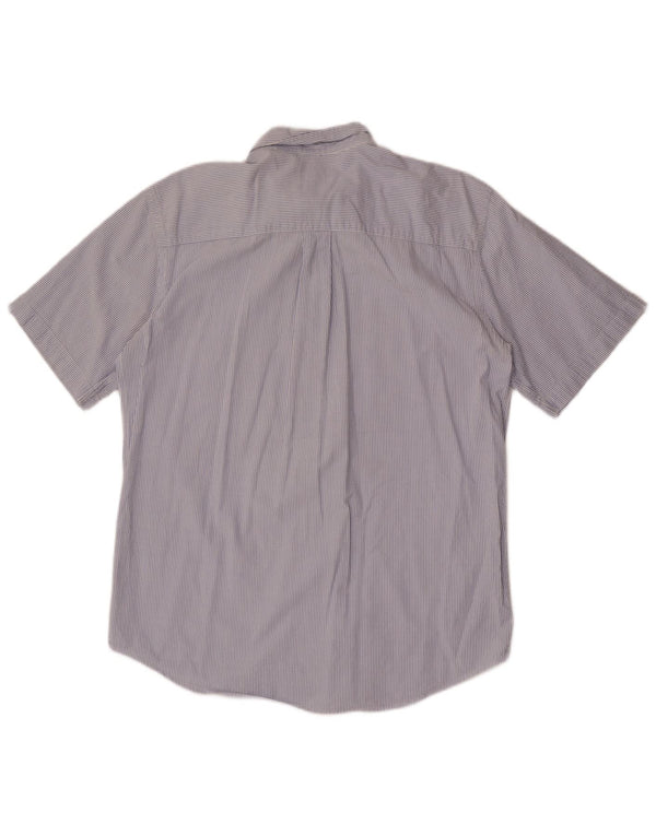 L.L.Bean Camisa de manga corta para hombre de algodón a rayas azul medio