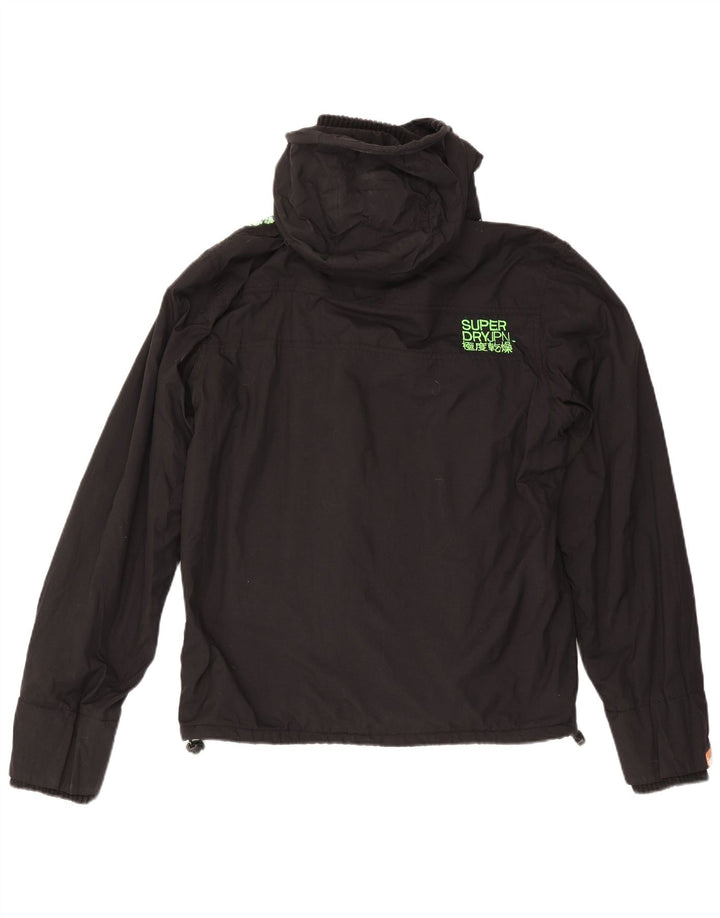 Superdry Mens Windbreaker Jacket UK 42 XL Black Nylon