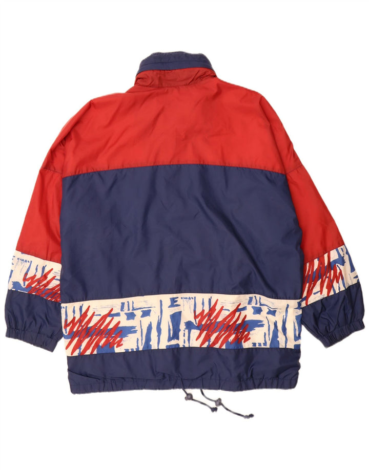 Vintage Mens Rain Jacket UK 42 XL Navy Blue Colourblock