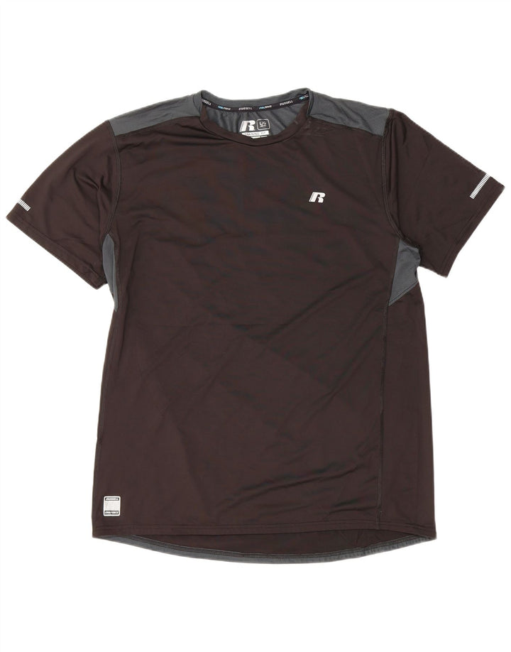 T-shirt da allenamento da uomo Russell Athletic Top UK 42/44 grande poliestere nero