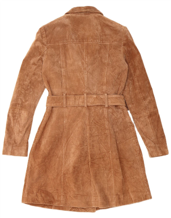 Mango Manteau en daim pour femme UK 12 Cuir marron moyen
