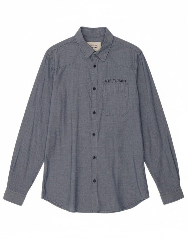 JACK & JONES Mens Slim Fit Shirt Medium Blue Cotton