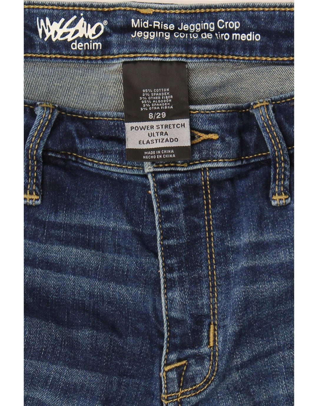 MOSSIMO Womens Mid Rise Jegging Cropped Jeans US 8 Medium W29 L25 Blue Vintage Mossimo and Second-Hand Mossimo from Messina Hembry 