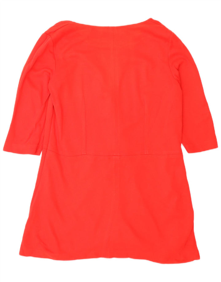 Zara Damen Tunikakleid mit 3/4-Ärmeln, UK 16, Größe L, Rot, Polyester