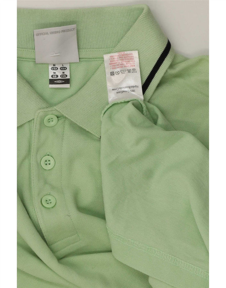 Umbro Herre Polo Shirt Medium Grøn Stribet Bomuld