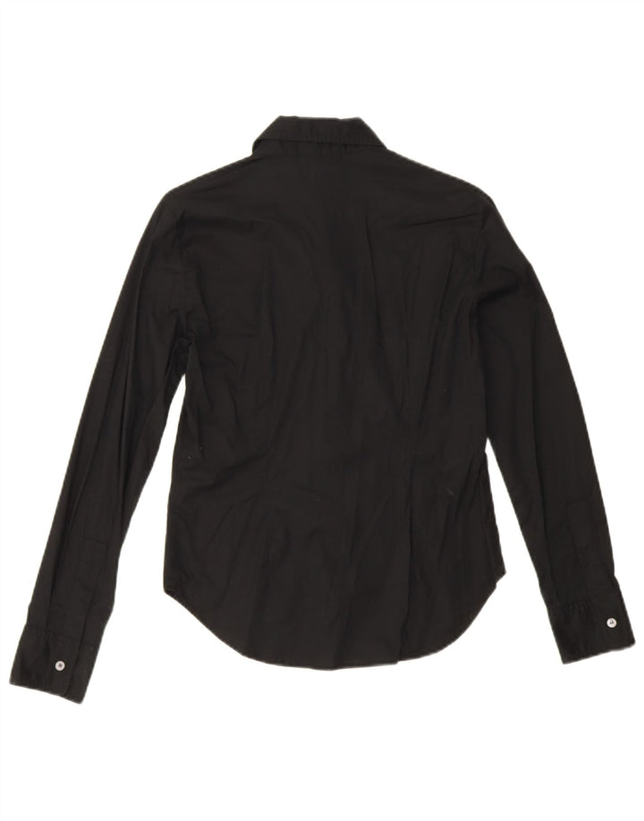 Dkny Damen Hemd US 2 XS Schwarz Baumwolle