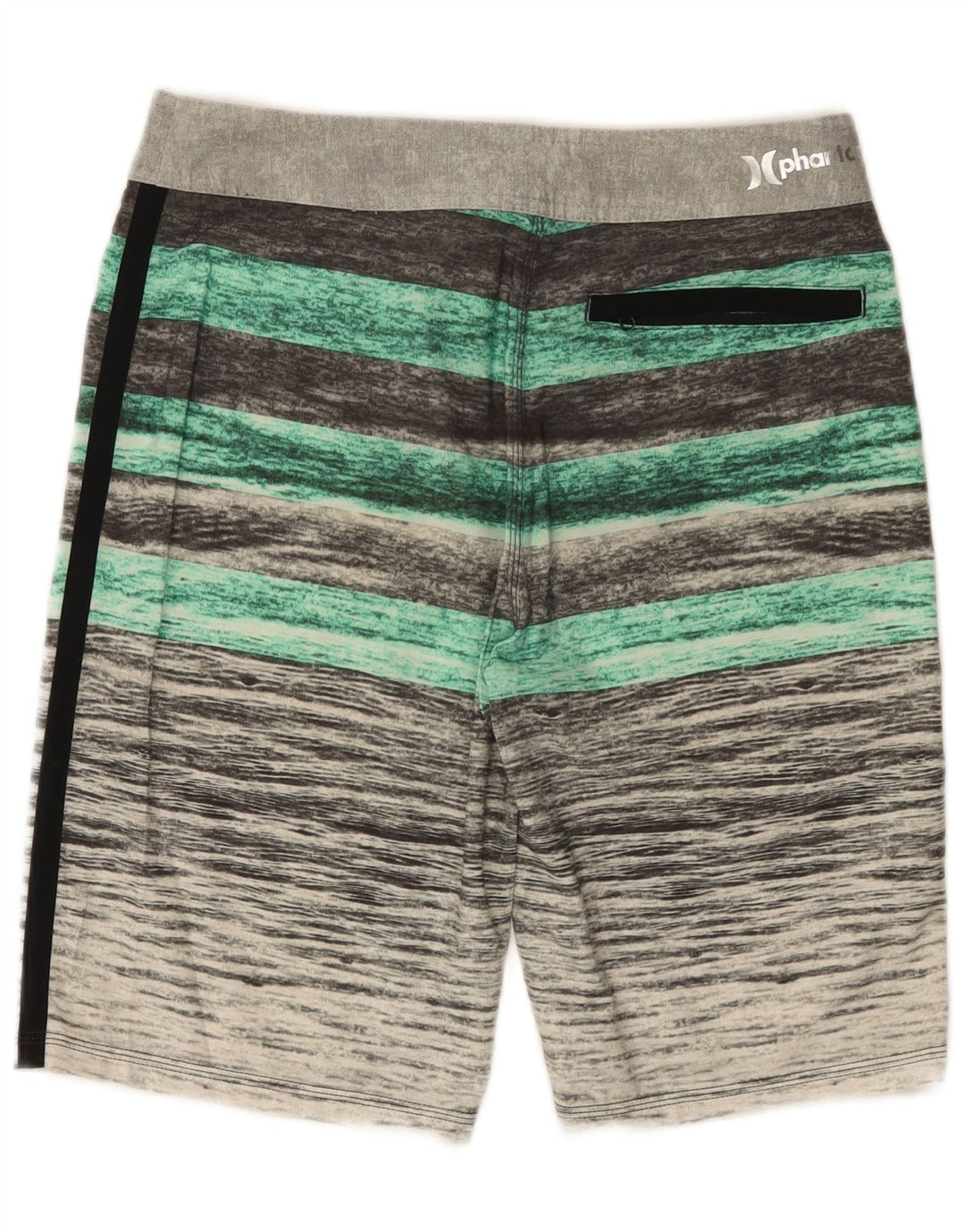 Hurley Mens Swimming Shorts Small  Grey Striped Polyester