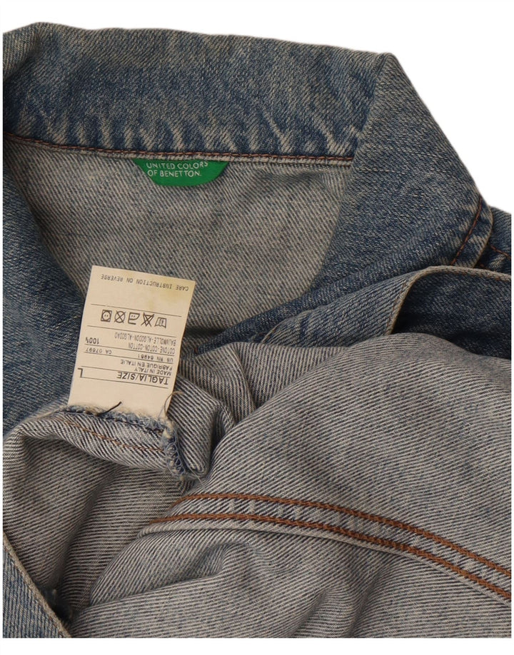 Benetton Womens Denim Jacket UK 14 Large Blue Cotton