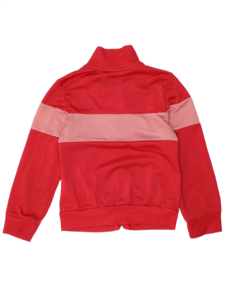 Adidas Pige Træningsdragt Top Jakke 5-6 År Rød Colourblock Polyester