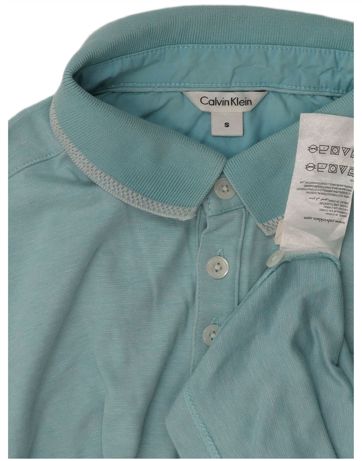 CALVIN KLEIN Mens Polo Shirt Small Blue Cotton