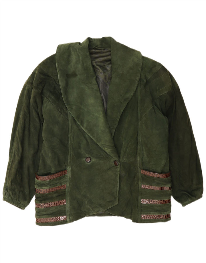 Pancaldi & B Dame dobbeltradet ruskindsjakke IT 42 Medium Khaki
