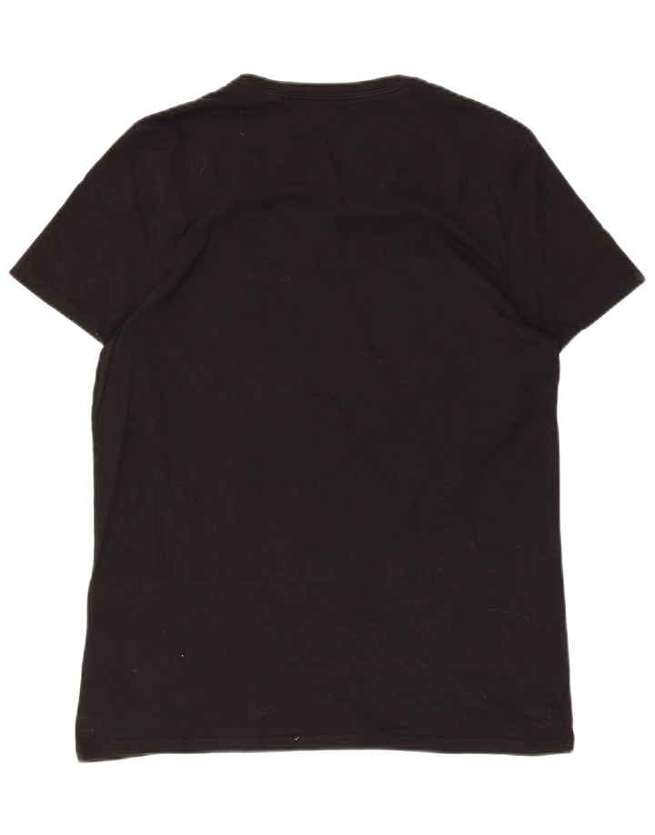 Męski T-shirt z grafiką GUESS, bawełniany, średni czarny