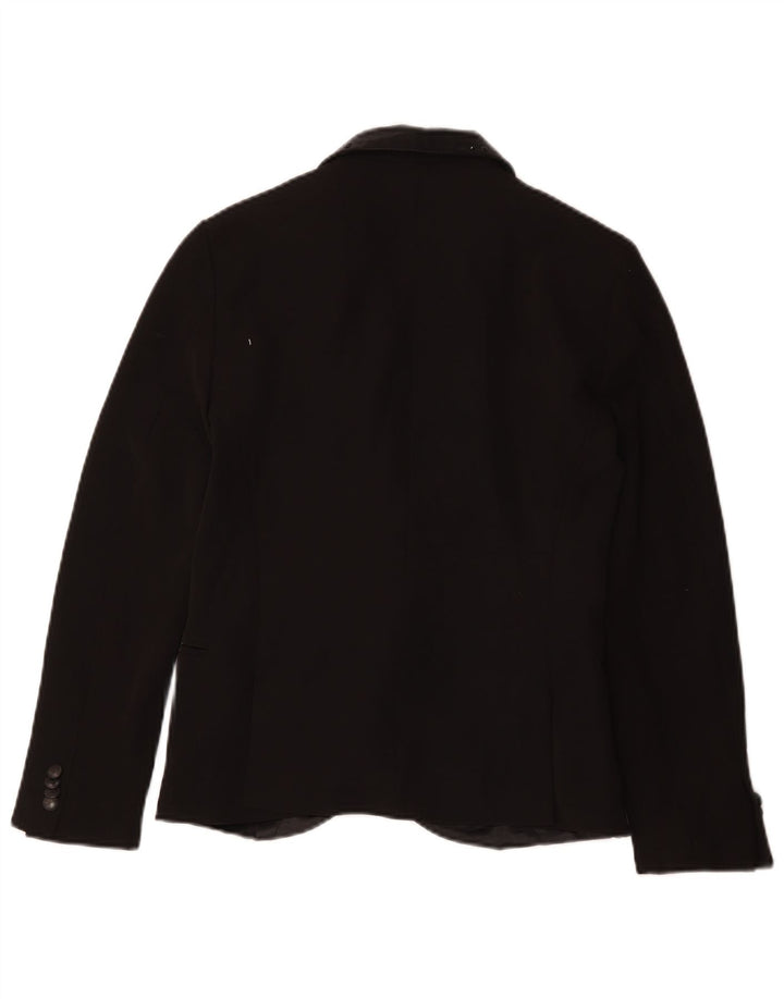 ZARA Womens 1 Button Blazer Jacket UK 10 Small Black Polyester