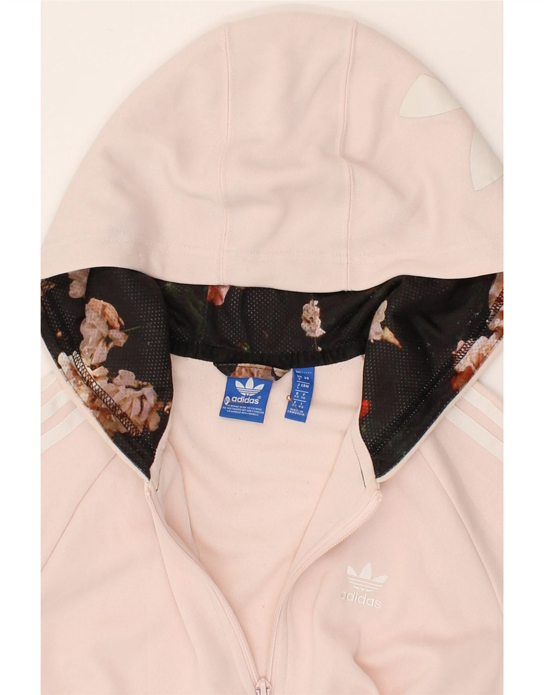 ADIDAS Womens Zip Hoodie Sweater UK 8 Small Pink Polyester Vintage Adidas and Second-Hand Adidas from Messina Hembry 