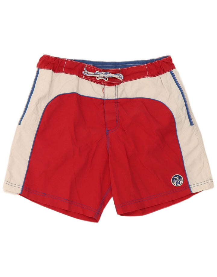 North Sails Short de Bain Homme Colorblock Polyamide Rouge Moyen