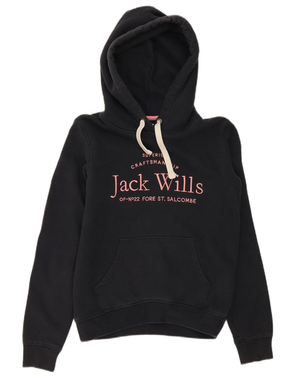 Jack Wills Ženska prekomjerna majica s kapuljačom s grafičkim motivima UK 4 XS crni pamuk