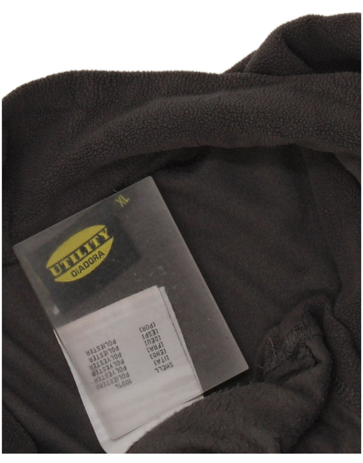 Diadora Mens Graphic Zip Neck Fleece Jumper XL Grey Polyester