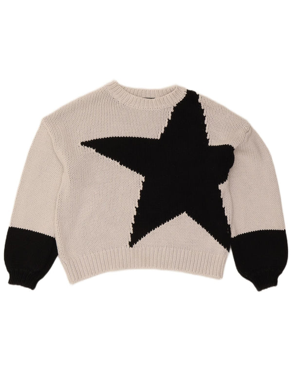MINT VELVET Dame Crop Boat Neck Jumper Sweater UK 14 Medium White